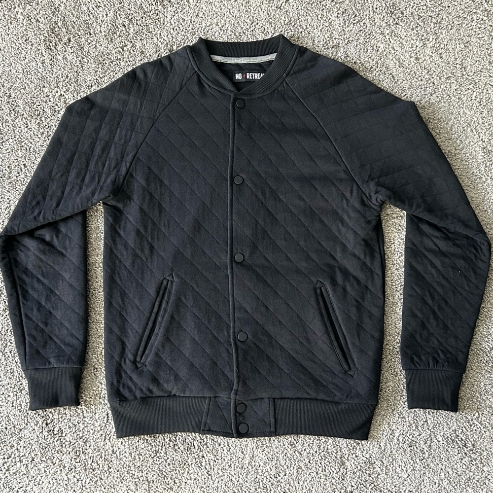 Jacket Button Up Diamond Stitched Small Black New